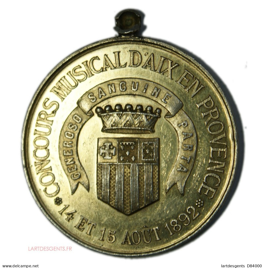 Médaille Argent Cinquantenaire Du Cercle Choral ST CECILE 1892, CONCOURS MUSICAL - Royal / Of Nobility