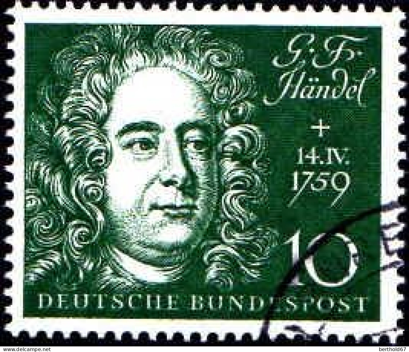 RFA Poste Obl Yv: 188 Mi:315 Georg Friedrich Händel Compositeur (Beau Cachet Rond) - Gebraucht