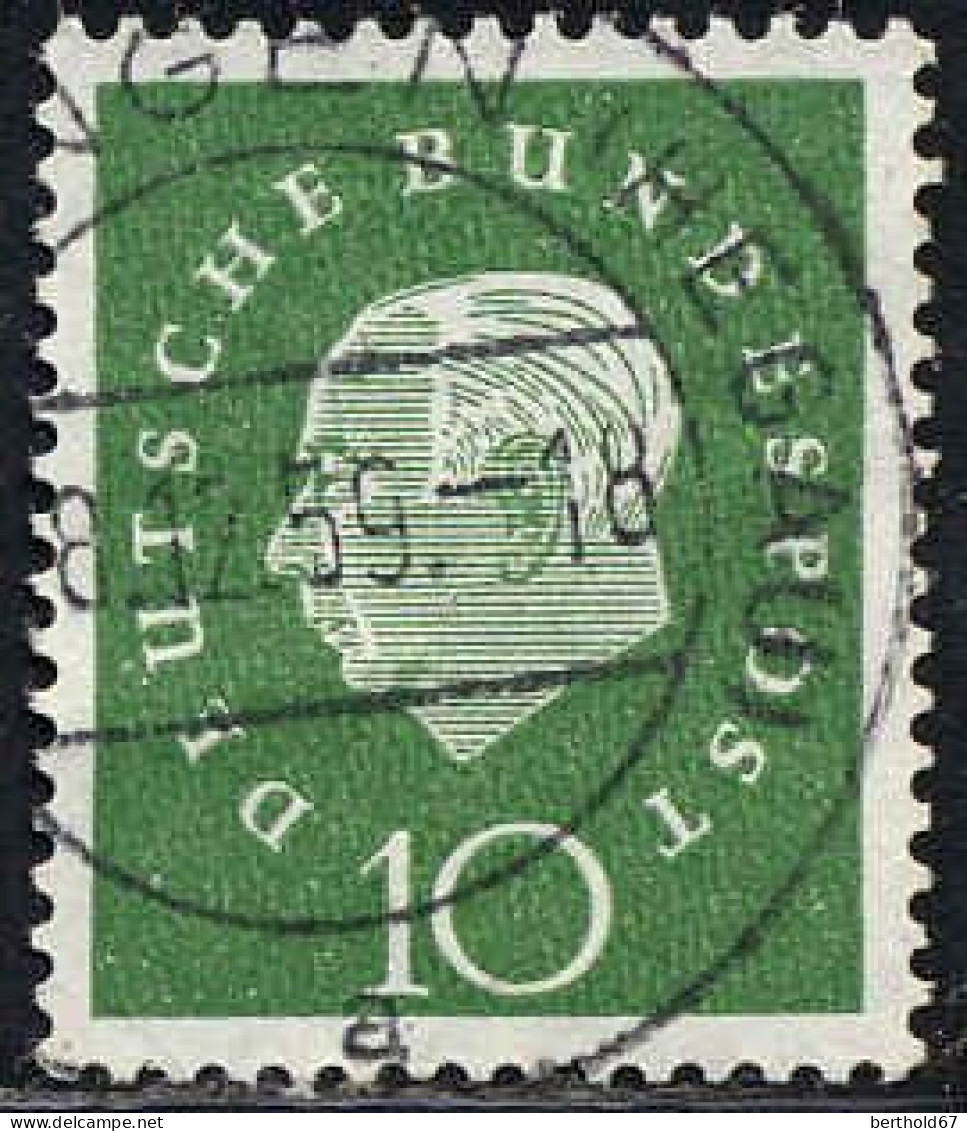 RFA Poste Obl Yv: 174 Mi:303 Theodor Heuss Deutscher Bundespräsident (TB Cachet Rond) - Gebraucht