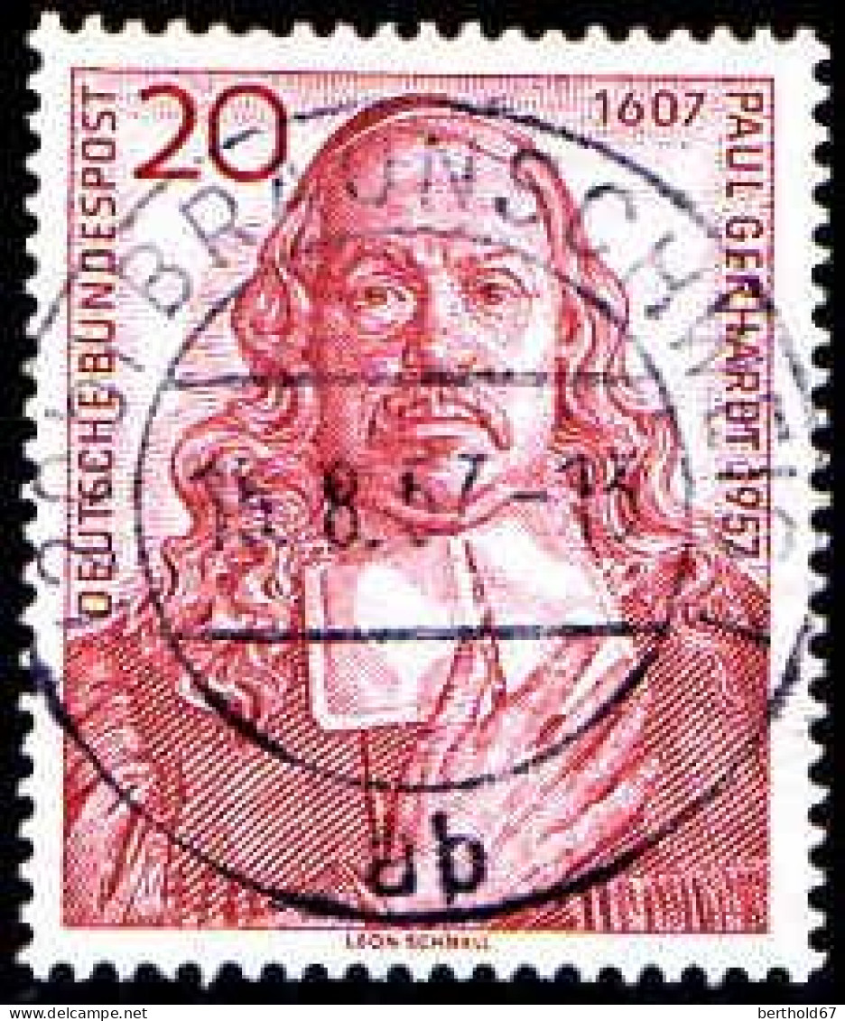 RFA Poste Obl Yv: 132 Mi:253 Paul Gerhardt Théologien Luthérien (TB Cachet à Date) 15-8-57 - Used Stamps