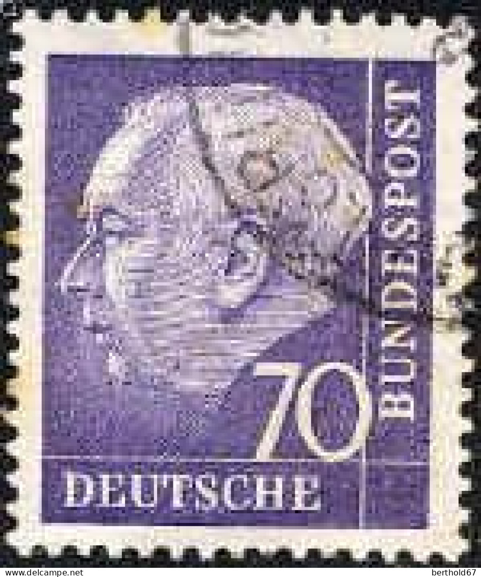 RFA Poste Obl Yv: 128 Mi:263x Bundespräsident Theodor Heuss (18x22) (beau Cachet Rond) - Gebraucht