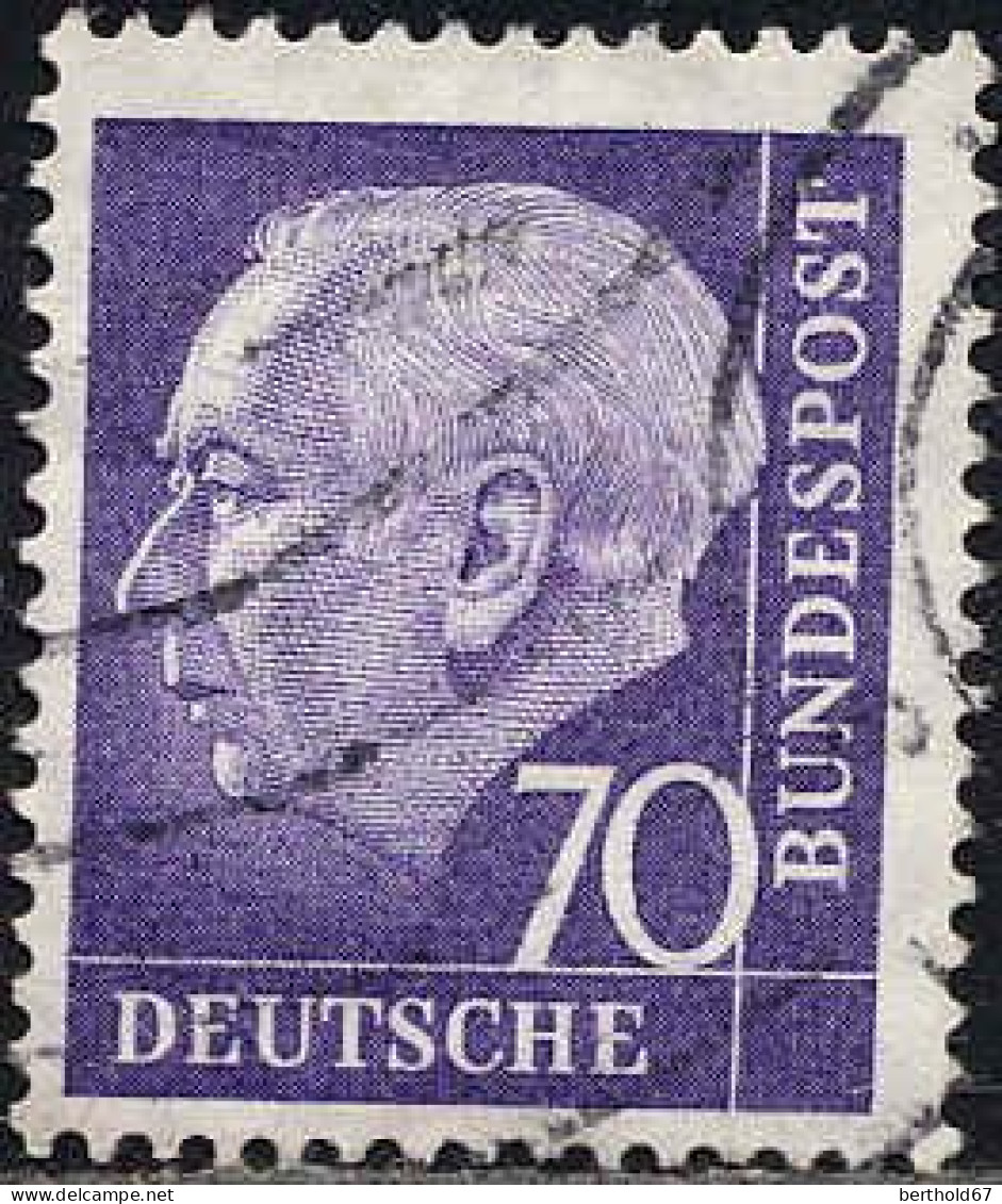 RFA Poste Obl Yv: 128 Mi:263x Bundespräsident Theodor Heuss (18x22) (cachet Rond) - Oblitérés