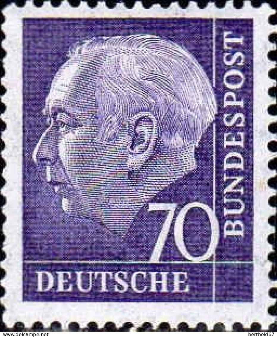 RFA Poste N** Yv: 128 Mi:263x Theodor Heuss 18x22 (Dent(s) 1 Peu Courte) Voir Scan - Unused Stamps