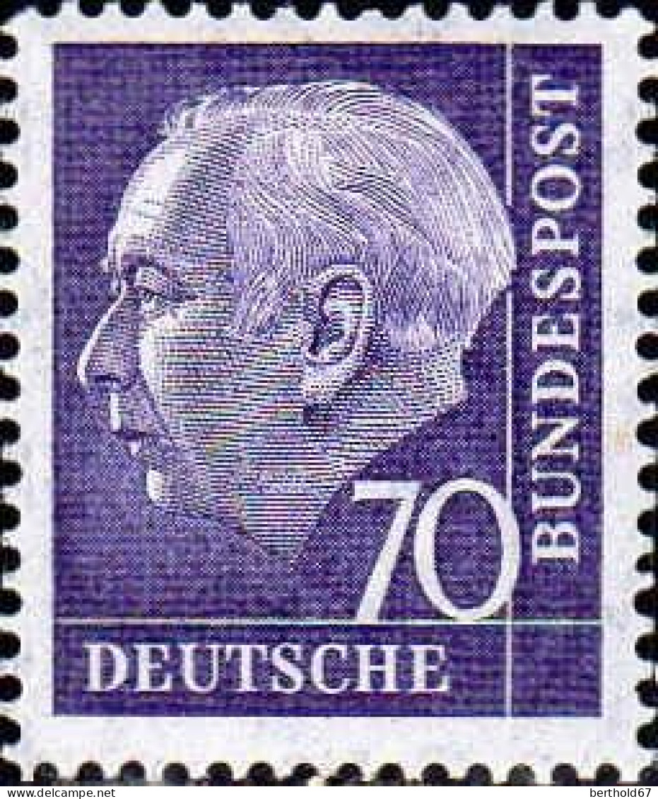 RFA Poste N** Yv: 128 Mi:263x Theodor Heuss 18x22 - Unused Stamps