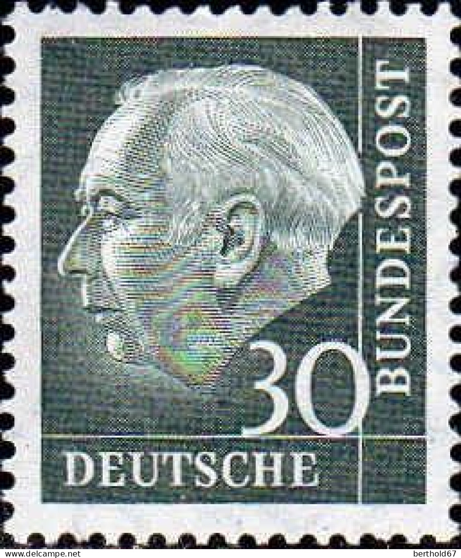 RFA Poste N** Yv: 125A Mi:259x Theodor Heuss 18x22 (Dent(s) 1 Peu Courte) Voir Scan - Unused Stamps