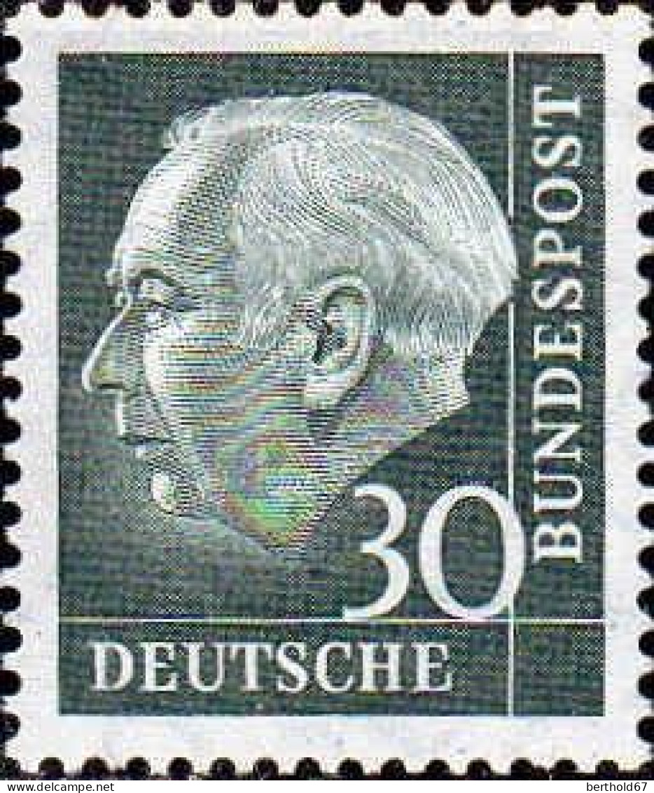 RFA Poste N** Yv: 125A Mi:259x Theodor Heuss 18x22 - Unused Stamps