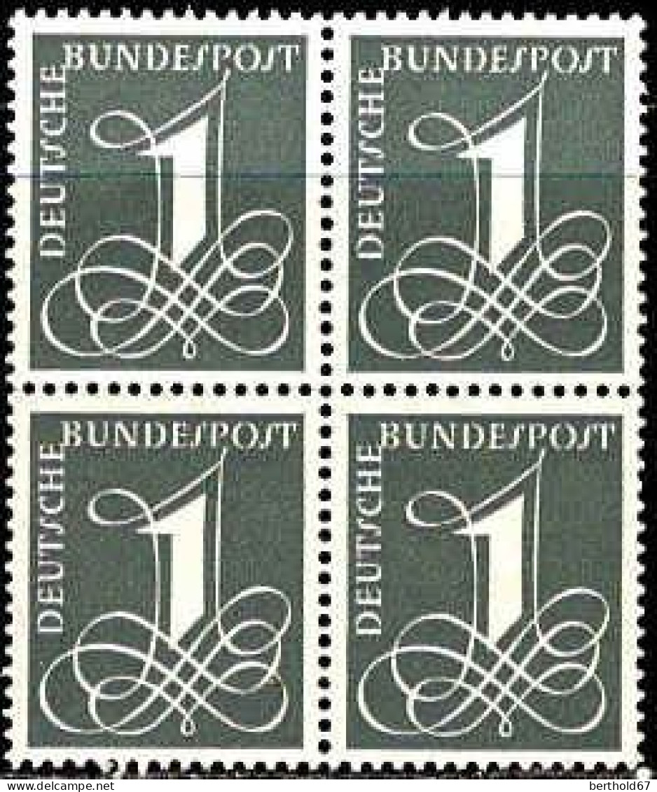 RFA Poste N** Yv: 102 Mi:226x Chiffre Bloc De 4 - Unused Stamps