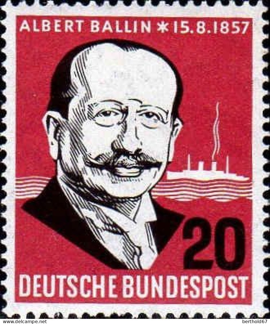 RFA Poste N* Yv: 138 Mi:266 Albert Ballin Armateur (Trace De Charnière) - Unused Stamps