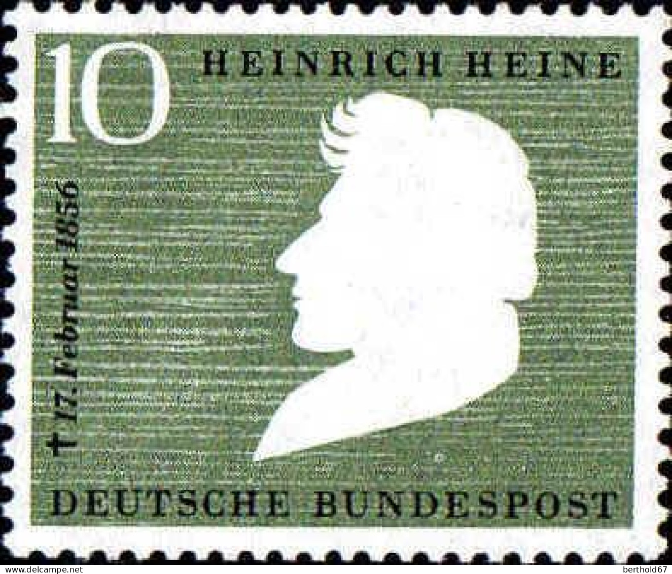 RFA Poste N* Yv: 103 Mi:229 Heinrich Heine Poète (Trace De Charnière) - Ungebraucht