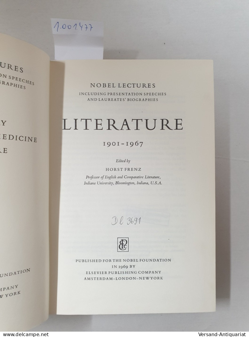 Literature: 1901-67 (Nobel Lectures) : - Otros & Sin Clasificación