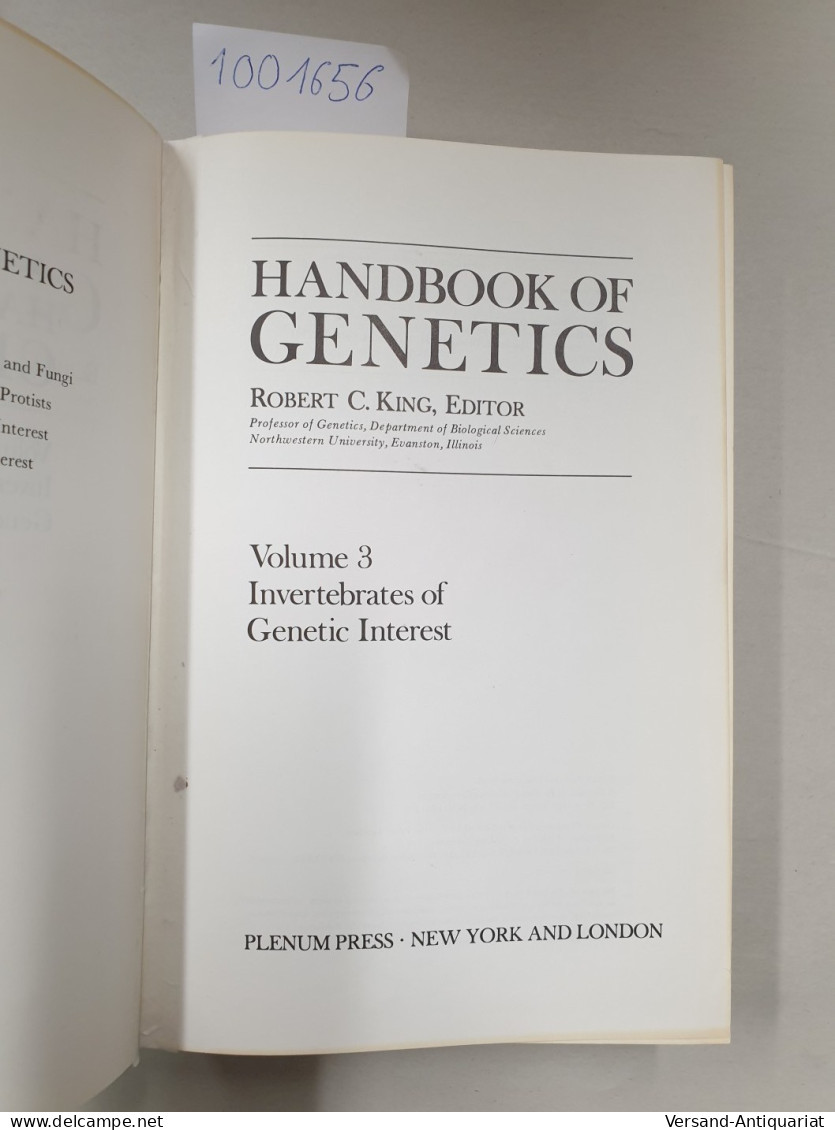 Handbook Of Genetics Volume 3: Invertebrates Of Genetic Interest. - Sonstige & Ohne Zuordnung