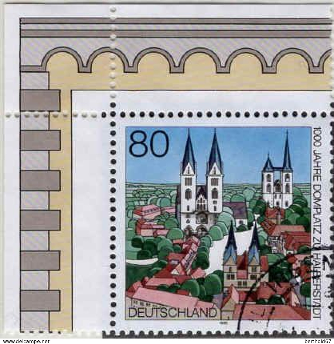 RFA Poste Obl Yv:1678 Mi:1846 Domplatz Zu Halberstadt Coin D.feuille (Beau Cachet Rond) - Used Stamps