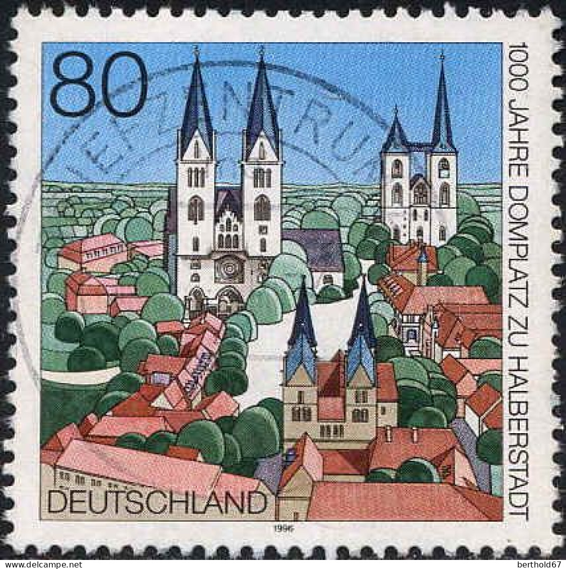 RFA Poste Obl Yv:1678 Mi:1846 1000 Jahre Domplatz Zu Halberstadt (TB Cachet Rond) - Usados