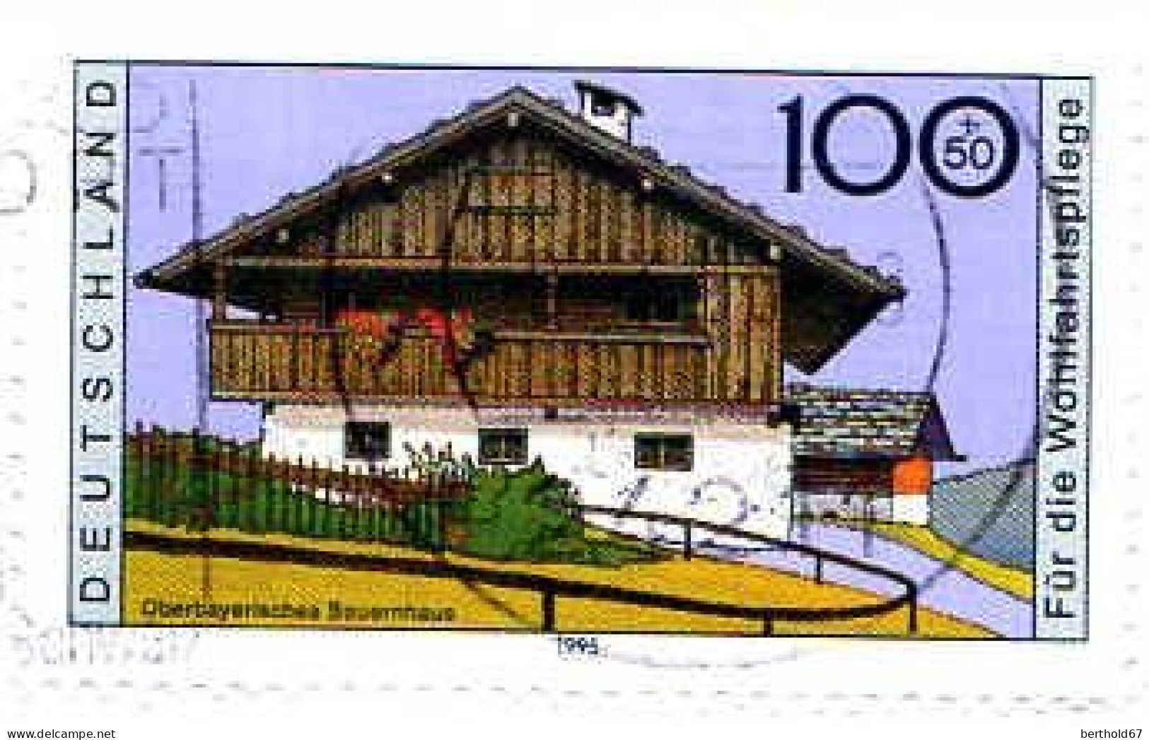 RFA Poste Obl Yv:1654 Mi:1822 Oberbayerisches Bauernhaus (Beau Cachet Rond) Sur Fragment - Oblitérés