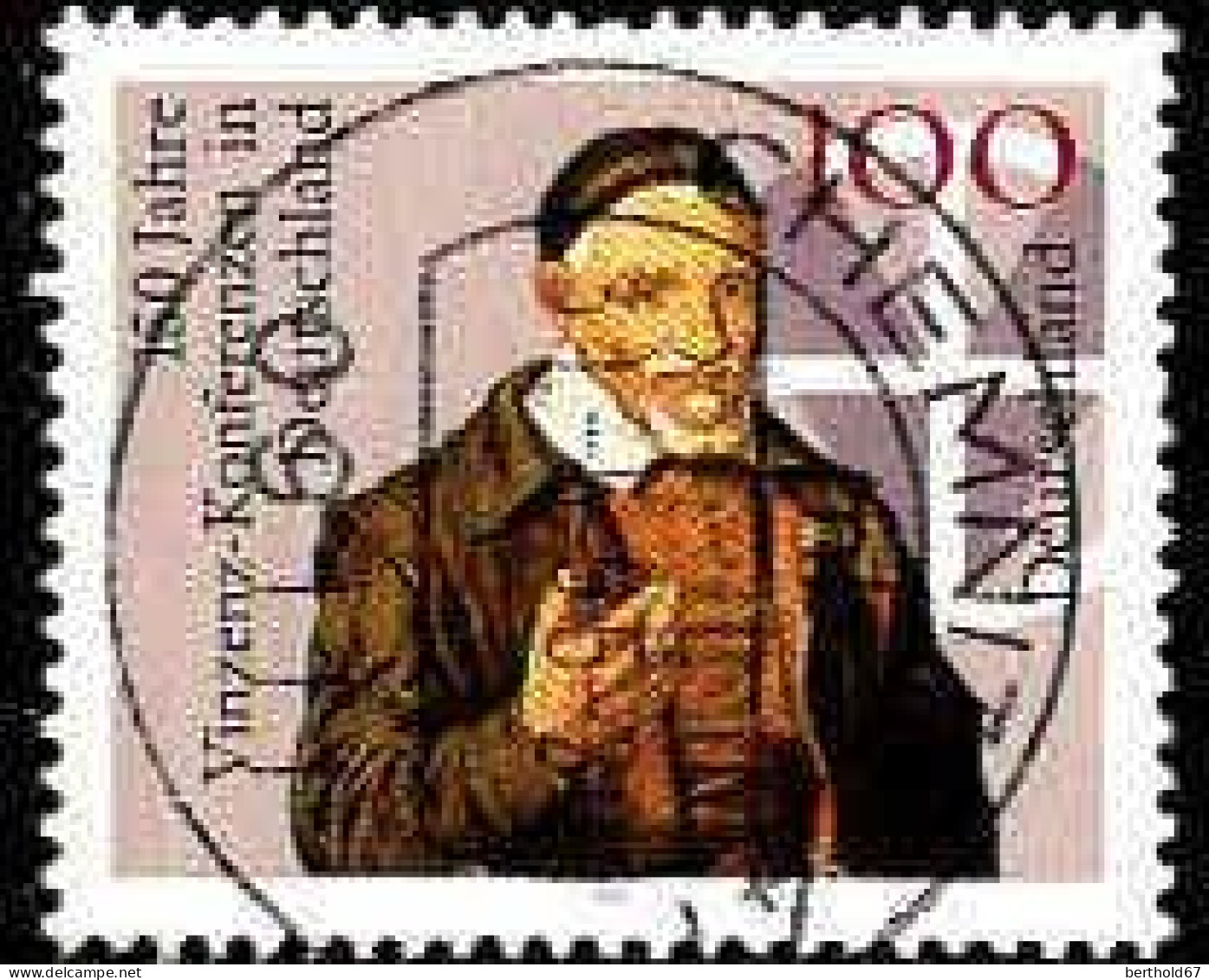 RFA Poste Obl Yv:1625 Mi:1793 Saint Vincent De Paul (TB Cachet Rond) Chemnitz - Gebruikt