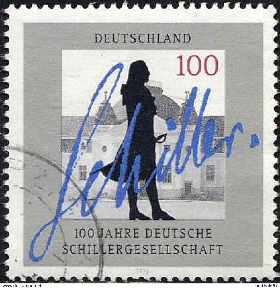 RFA Poste Obl Yv:1624 Mi:1792 100 Jahre Deutsche Schillergesellschaft (cachet Rond) - Gebraucht