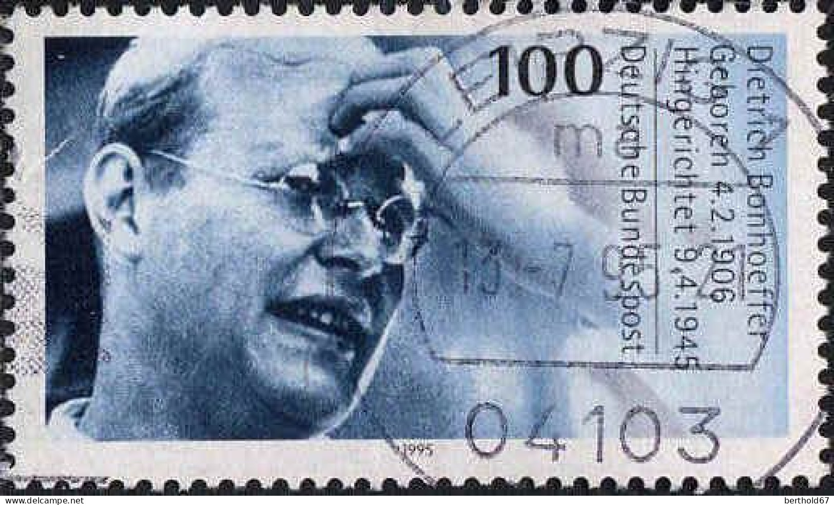 RFA Poste Obl Yv:1620 Mi:1788 Dietrich Bonhoeffer Geboren 4.2.1906 Hingerichtet 9.4.1945 (TB Cachet Rond) - Oblitérés