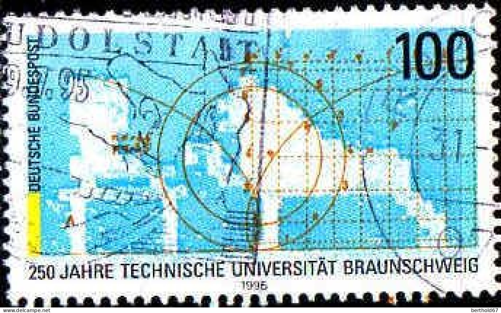 RFA Poste Obl Yv:1615 Mi:1783 Technische Universität Braunschweig (Belle Obl.mécanique) - Gebruikt