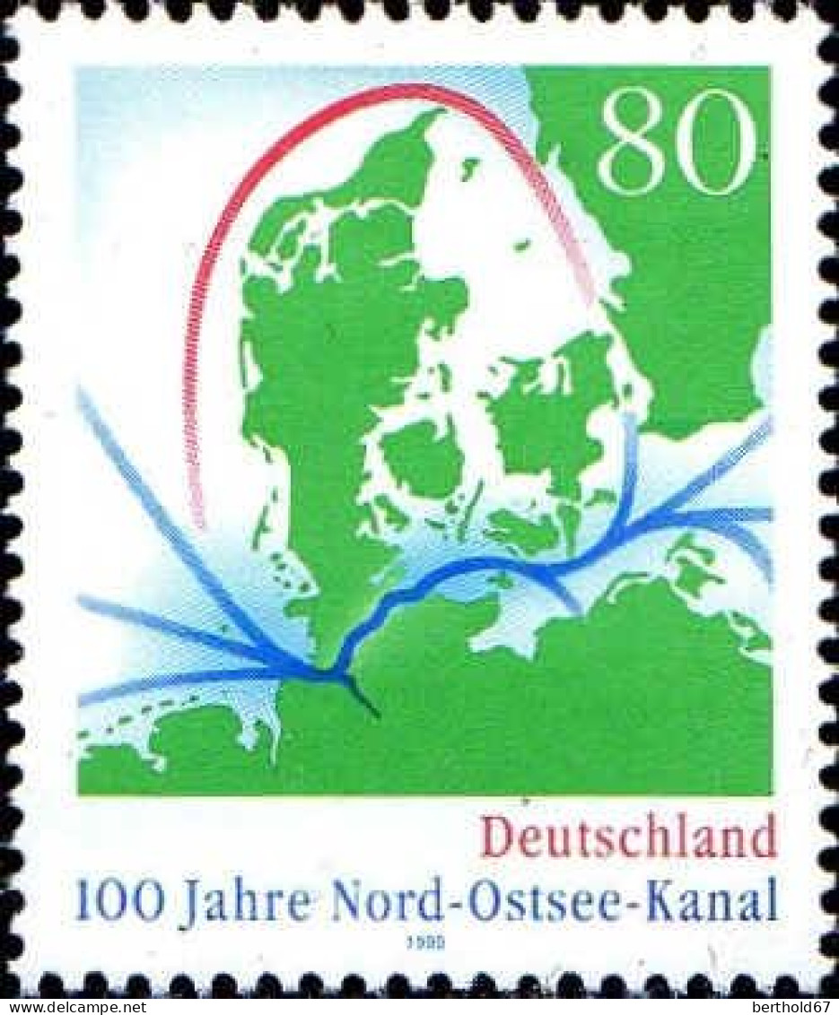 RFA Poste N** Yv:1634 Mi:1802 100.Jahre Nord-Ostsee-Kanal - Neufs