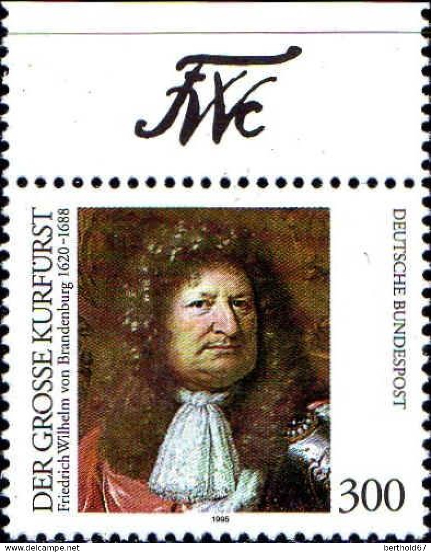 RFA Poste N** Yv:1613 Mi:1781 Kuhrfürst Wilhelm Von Brandenburg Bord De Feuille - Unused Stamps