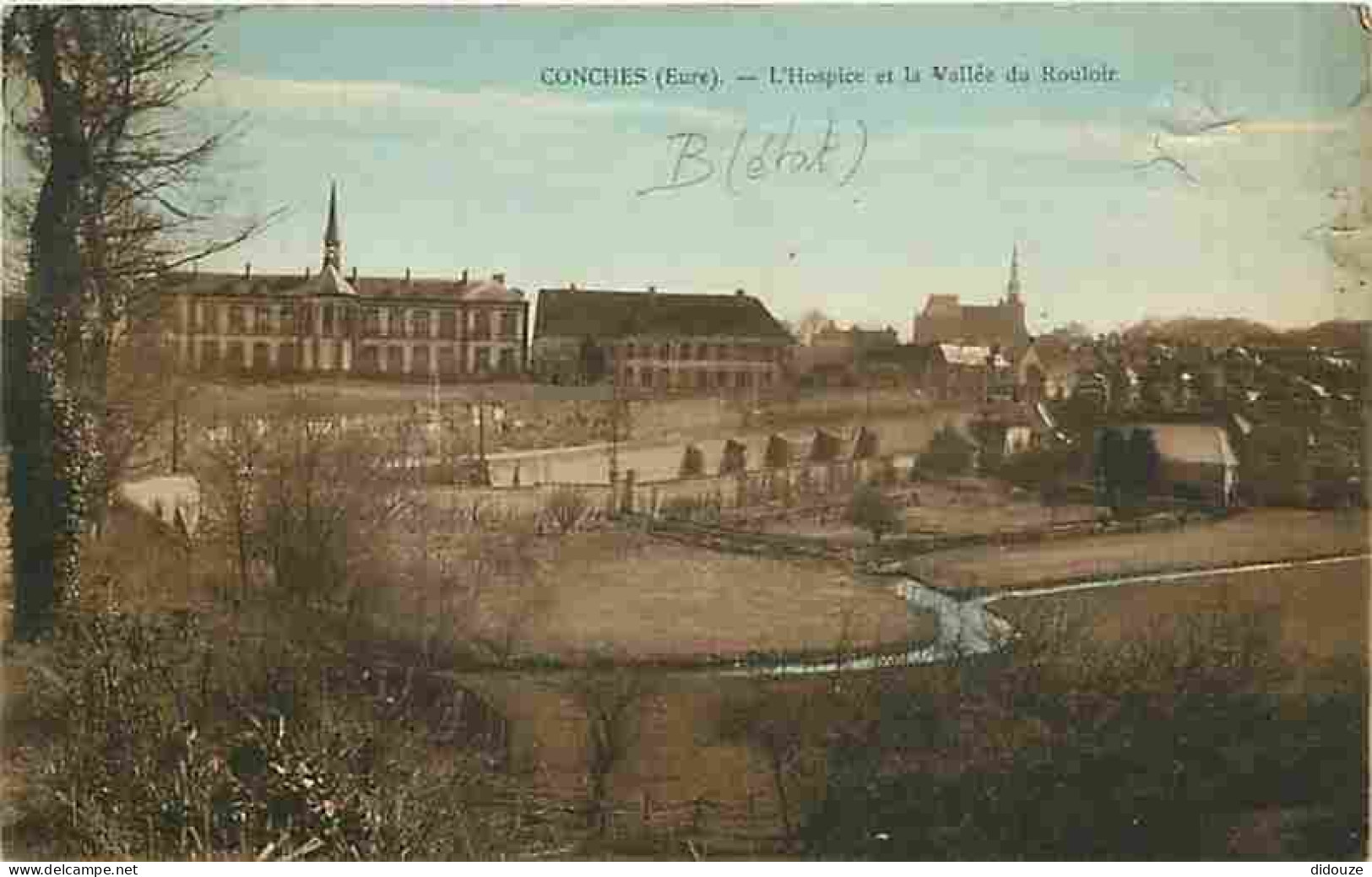 27 - Conches - L'Hospice Et La Vallée Du Rouloir - Colorisée - CPA - Voir Scans Recto-Verso - Conches-en-Ouche