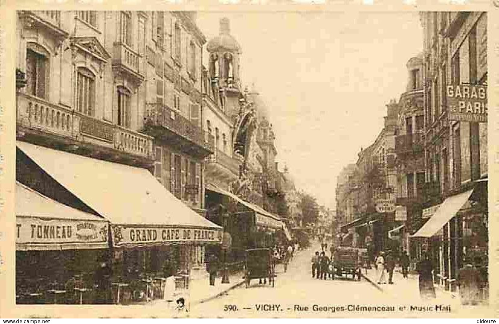 03 - Vichy - Rue Georges Clémenceau Et Music Hall - Animée - CPA - Voir Scans Recto-Verso - Vichy