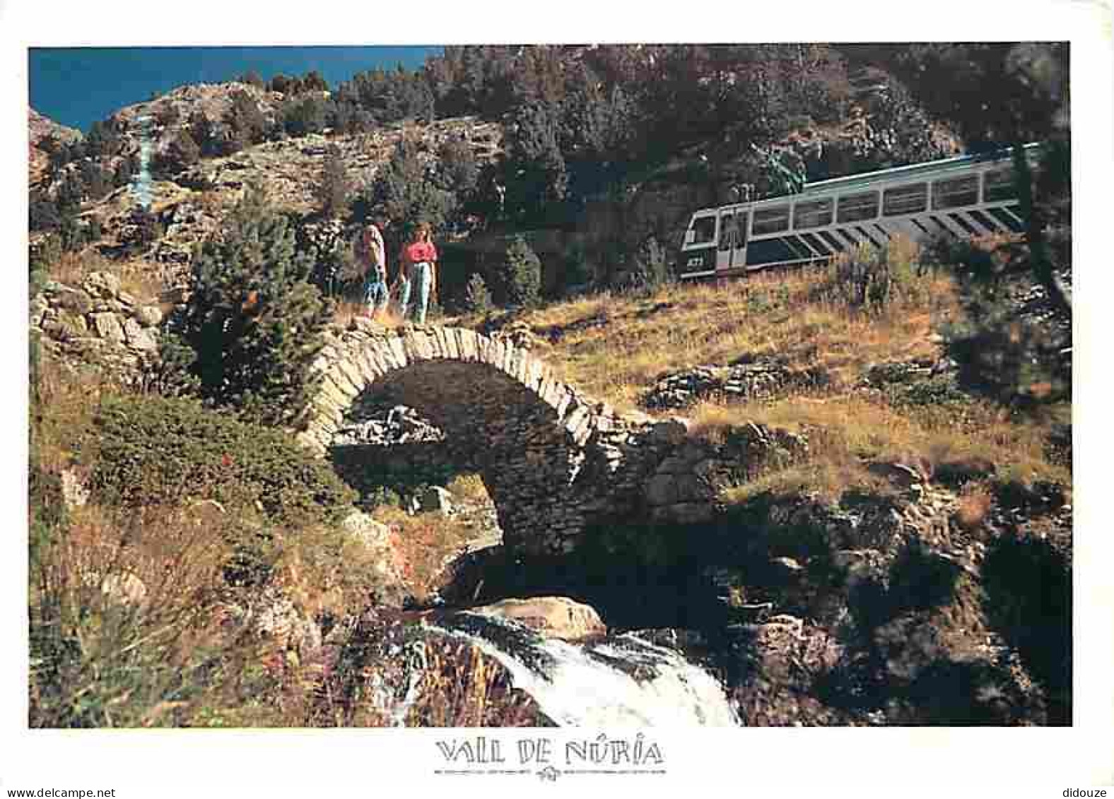 Trains - Espagne - Vall De Nuria - El Ripoles - Pont - Marcophilie Au Dos - CPM - Voir Scans Recto-Verso - Trenes