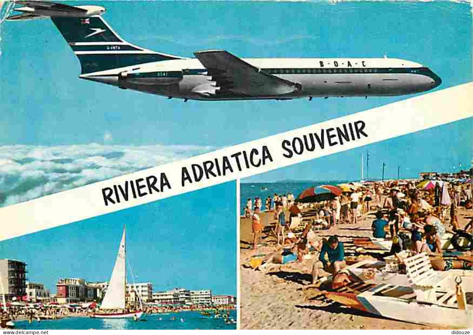 Aviation - Avions - Riviera Adriatica - Multivues - Plages - Etat Pli Visible - CPM - Voir Scans Recto-Verso - 1946-....: Moderne