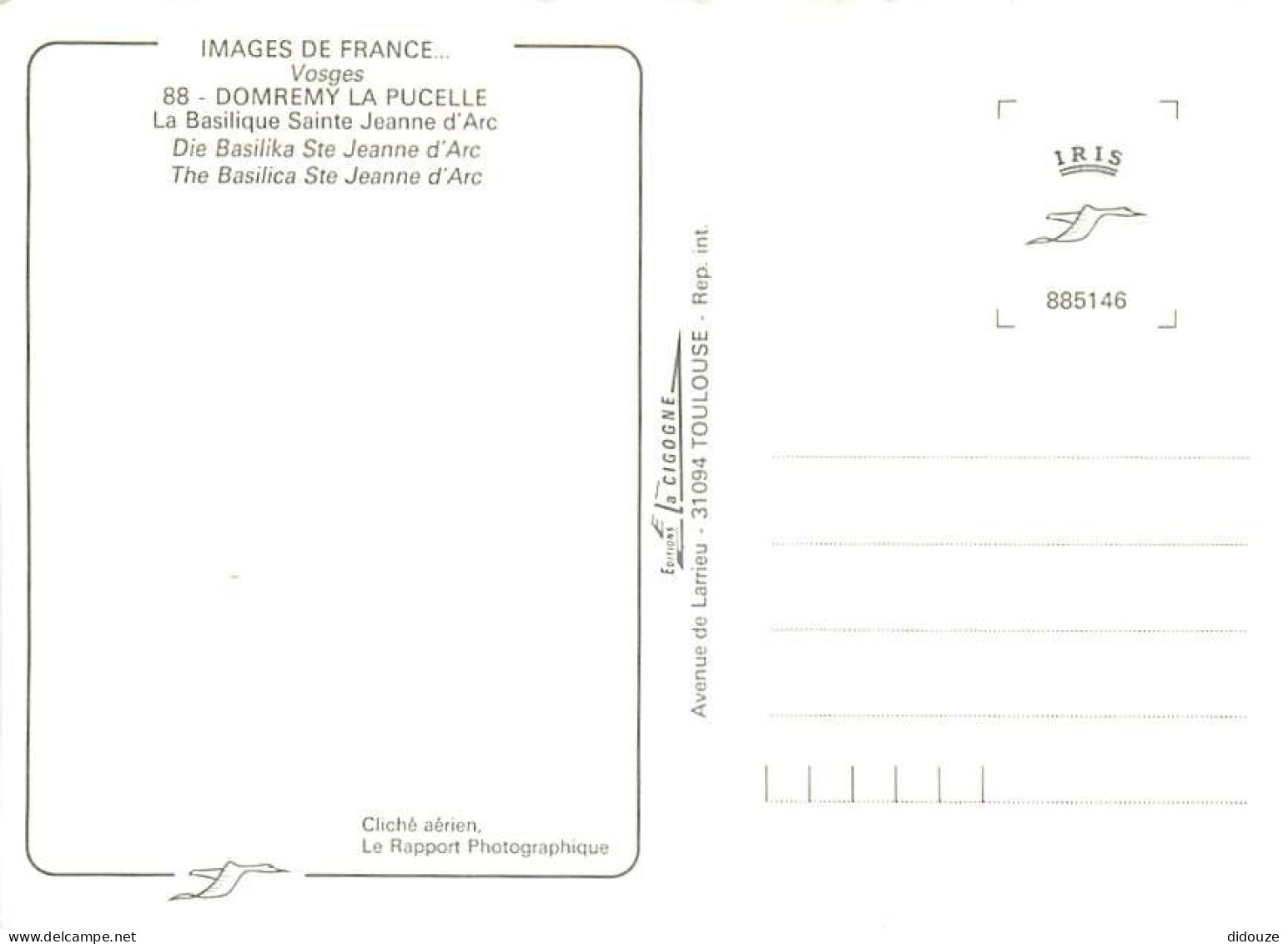 88 - Domremy La Pucelle - Basilique Nationale De Sainte Jeanne D'Arc - Vue Aérienne - Carte Neuve - CPM - Voir Scans Rec - Domremy La Pucelle