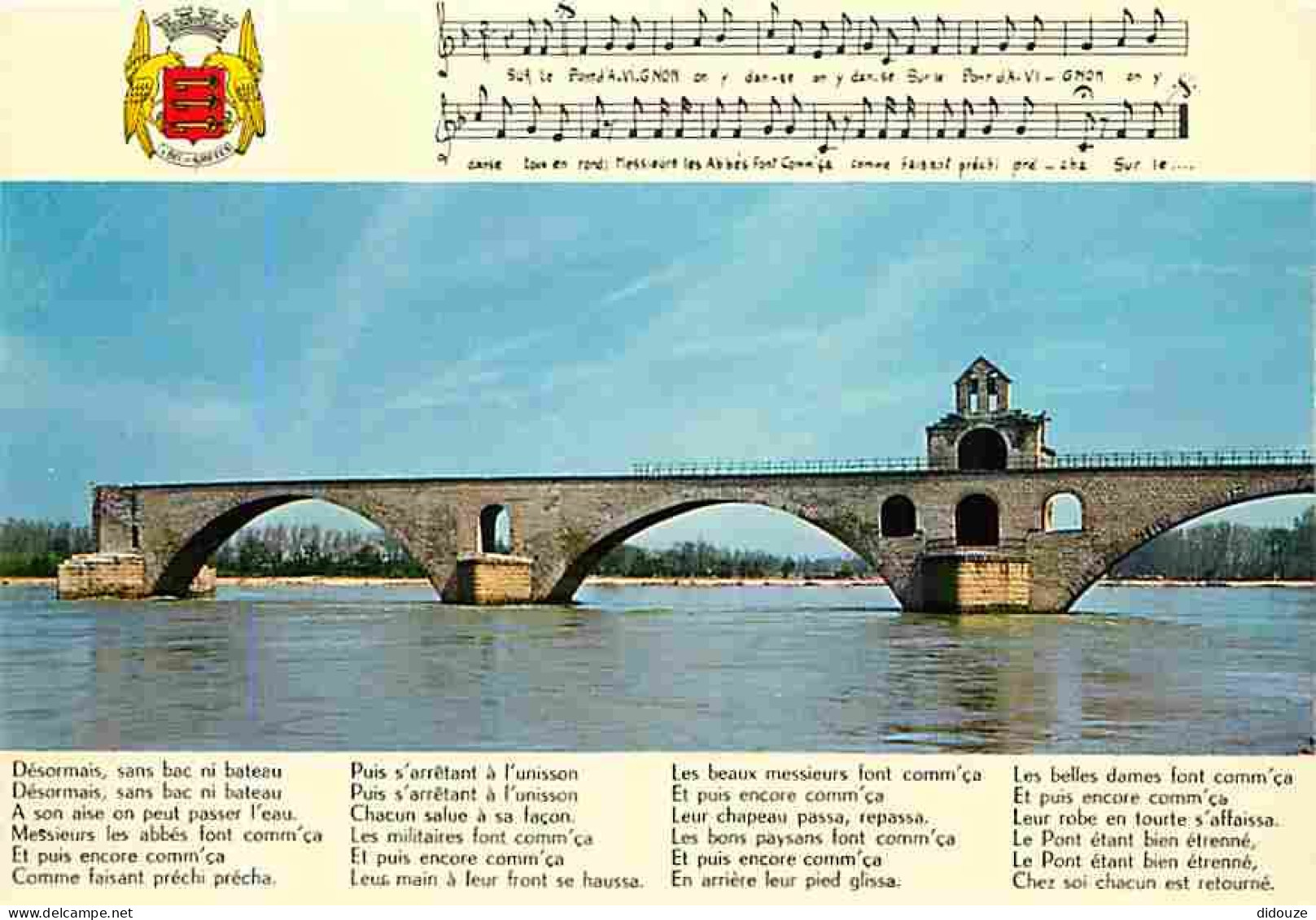 84 - Avignon - Le Pont Saint Bénézet - Blasons - Partition - CPM - Voir Scans Recto-Verso - Avignon