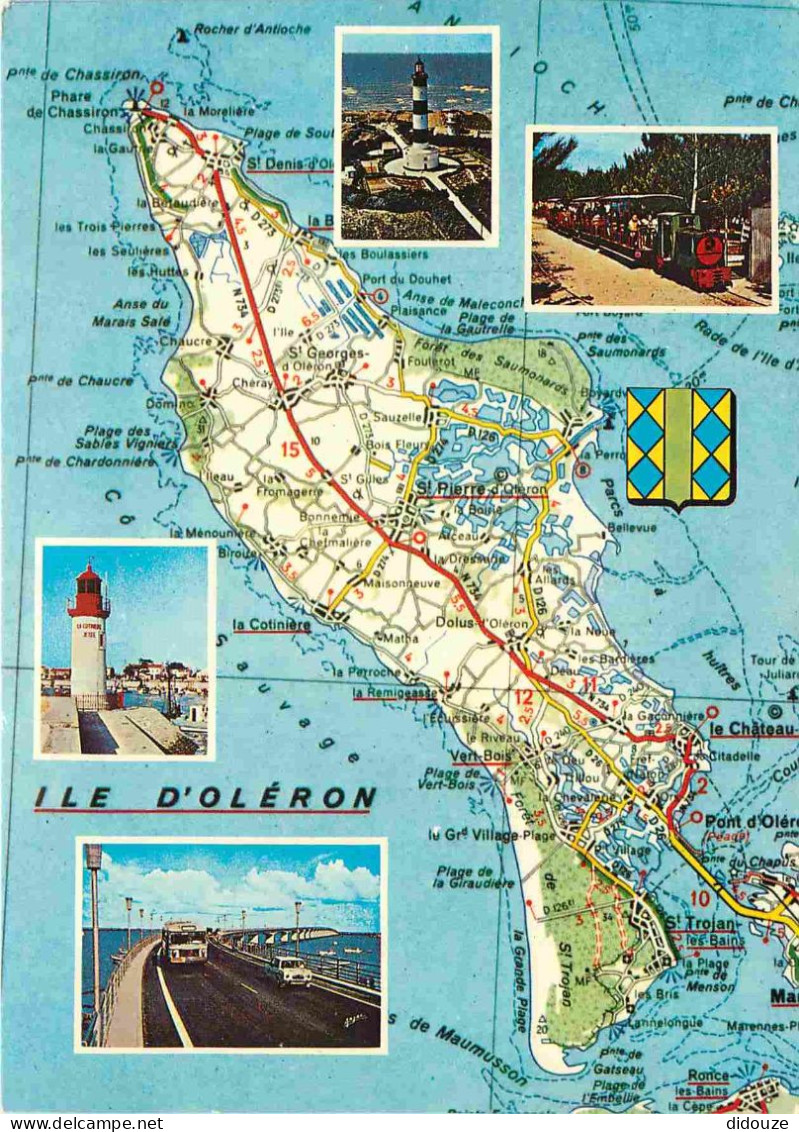 17 - Ile D'Oléron - Multivues - Carte Géographique Michelin - Blasons - CPM - Carte Neuve - Voir Scans Recto-Verso - Ile D'Oléron