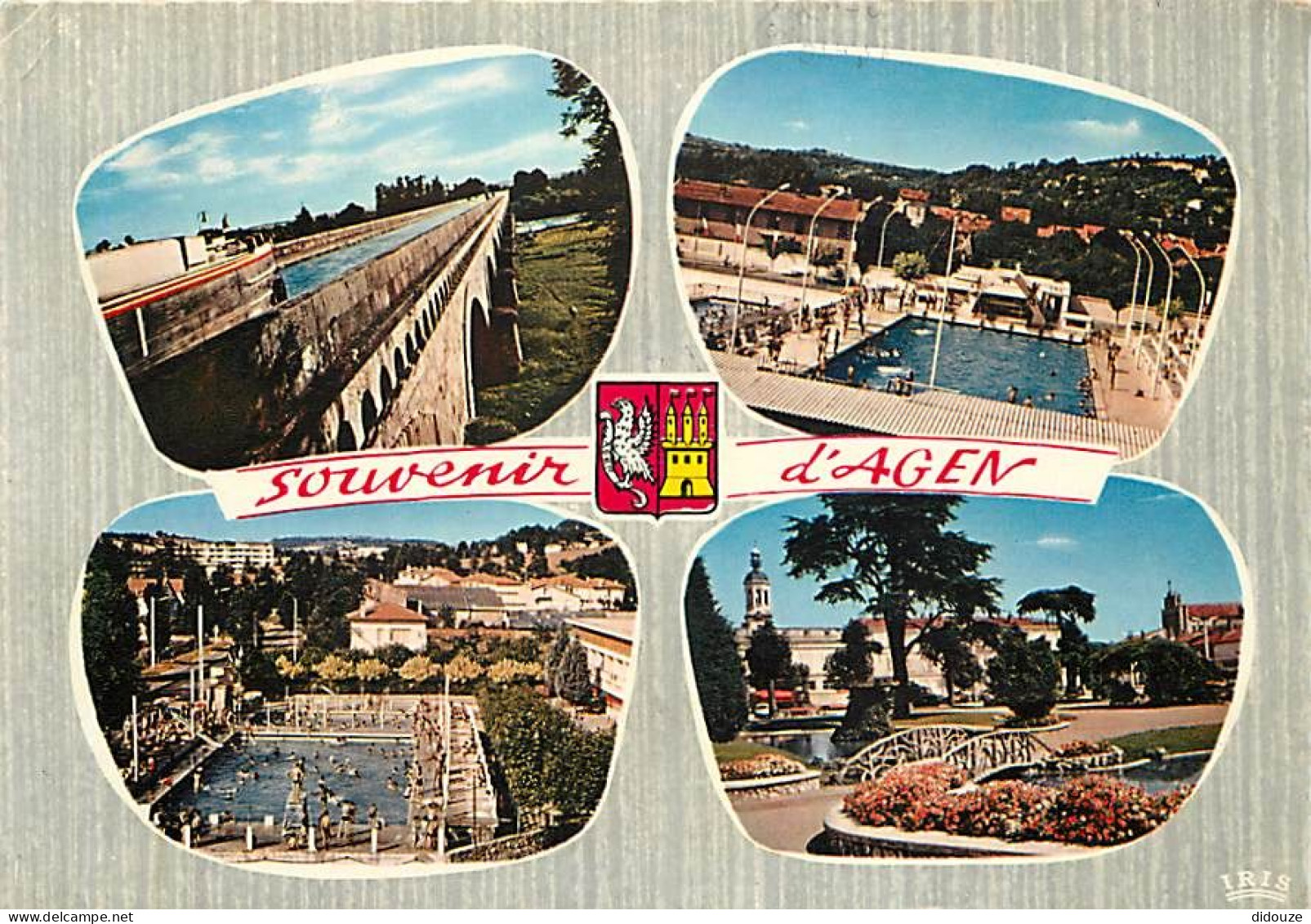 47 - Agen - Multivues - Piscine - Blasons - CPM - Voir Scans Recto-Verso - Agen