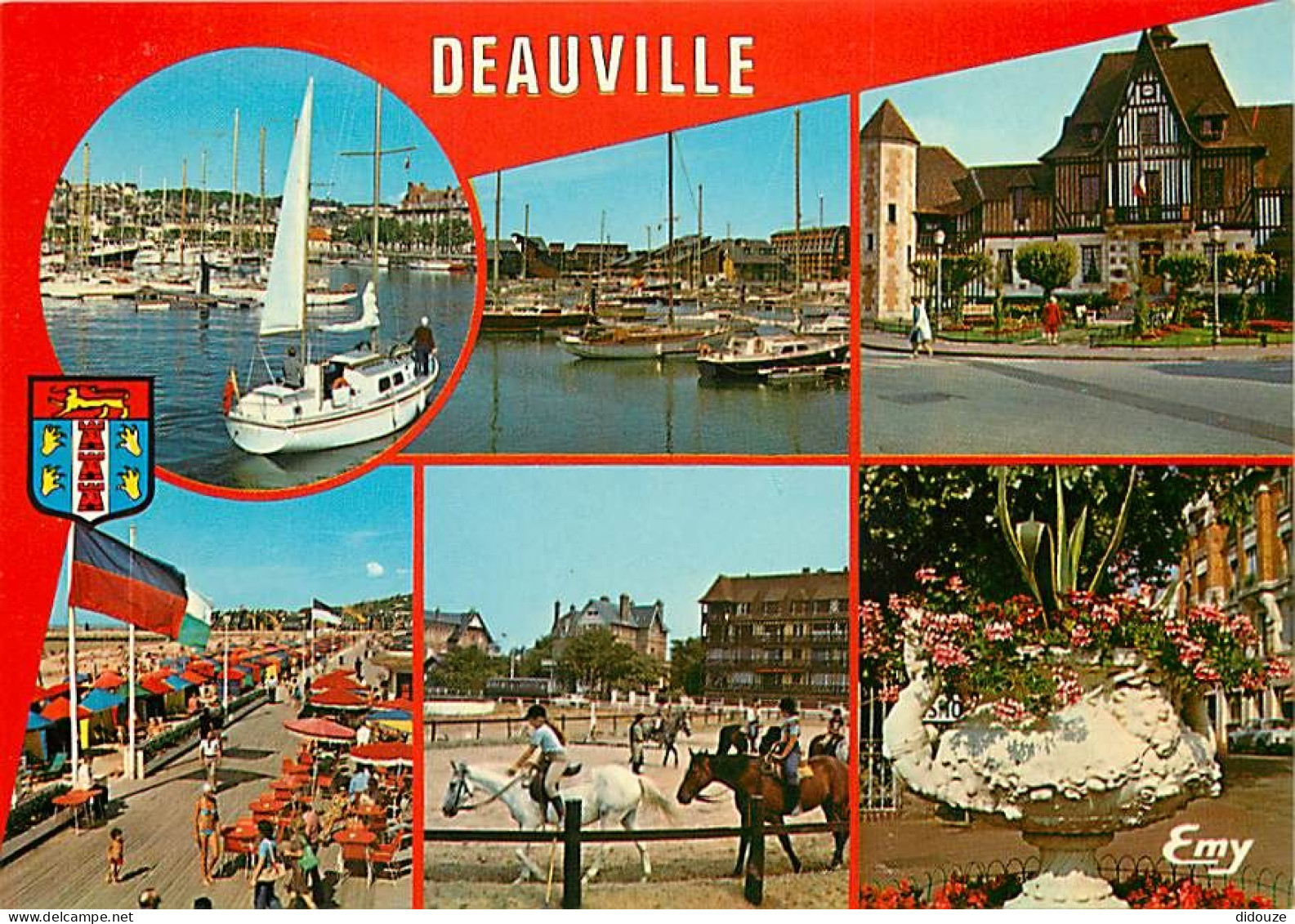 14 - Deauville - Multivues - Chevaux - Les Planches - Blasons - Fleurs - Carte Neuve - CPM - Voir Scans Recto-Verso - Deauville