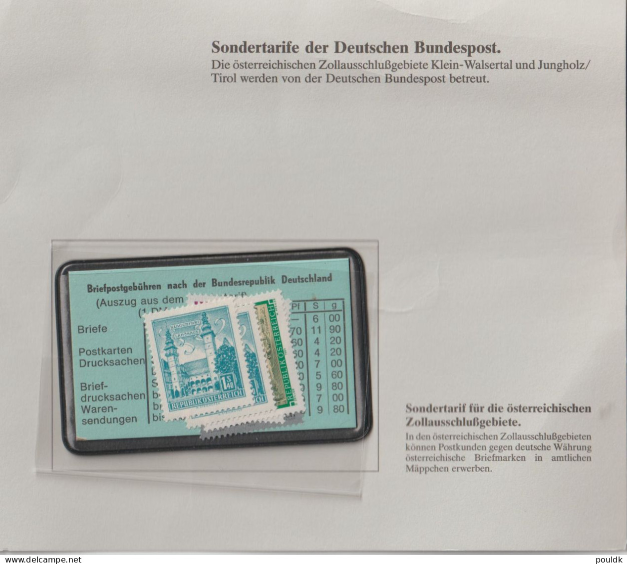 Map W/Austrian Stamps To Be Used By Two Small Areas In Austria Being Serviced By The German Post - Mint. Postal Weight A - Ungebraucht