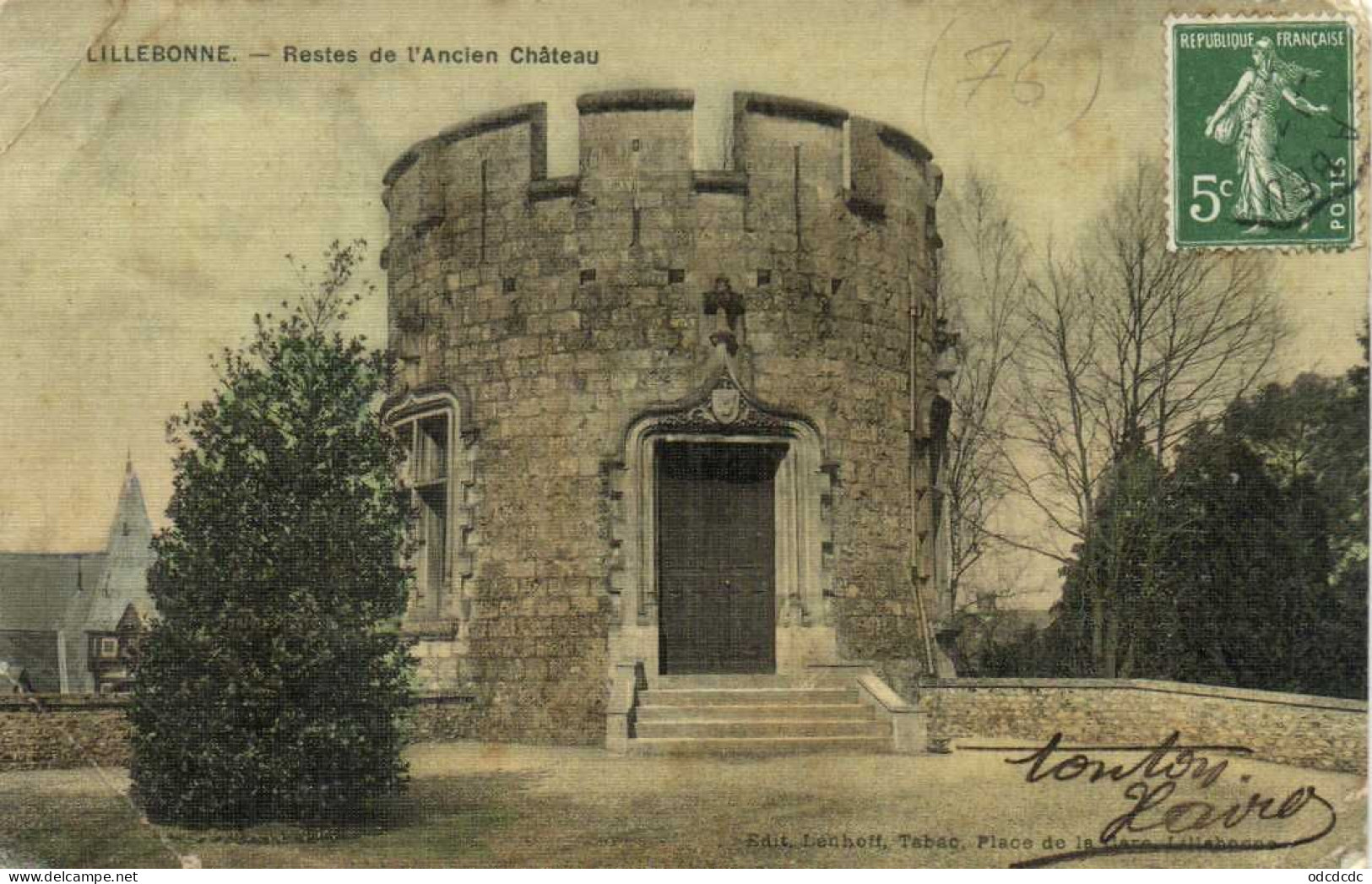 LILLEBONNE  Restes De L' Ancien Chateau Colorisée Toilée RV - Lillebonne