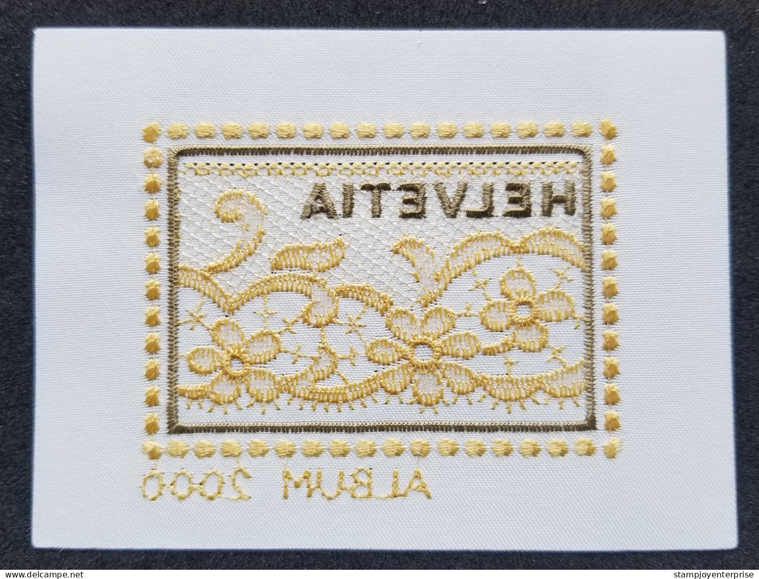 Switzerland Embroidered Flower 2000 Flora Flowers Plant Embroidery (stamp) MNH *vignette *unusual *rare - Neufs