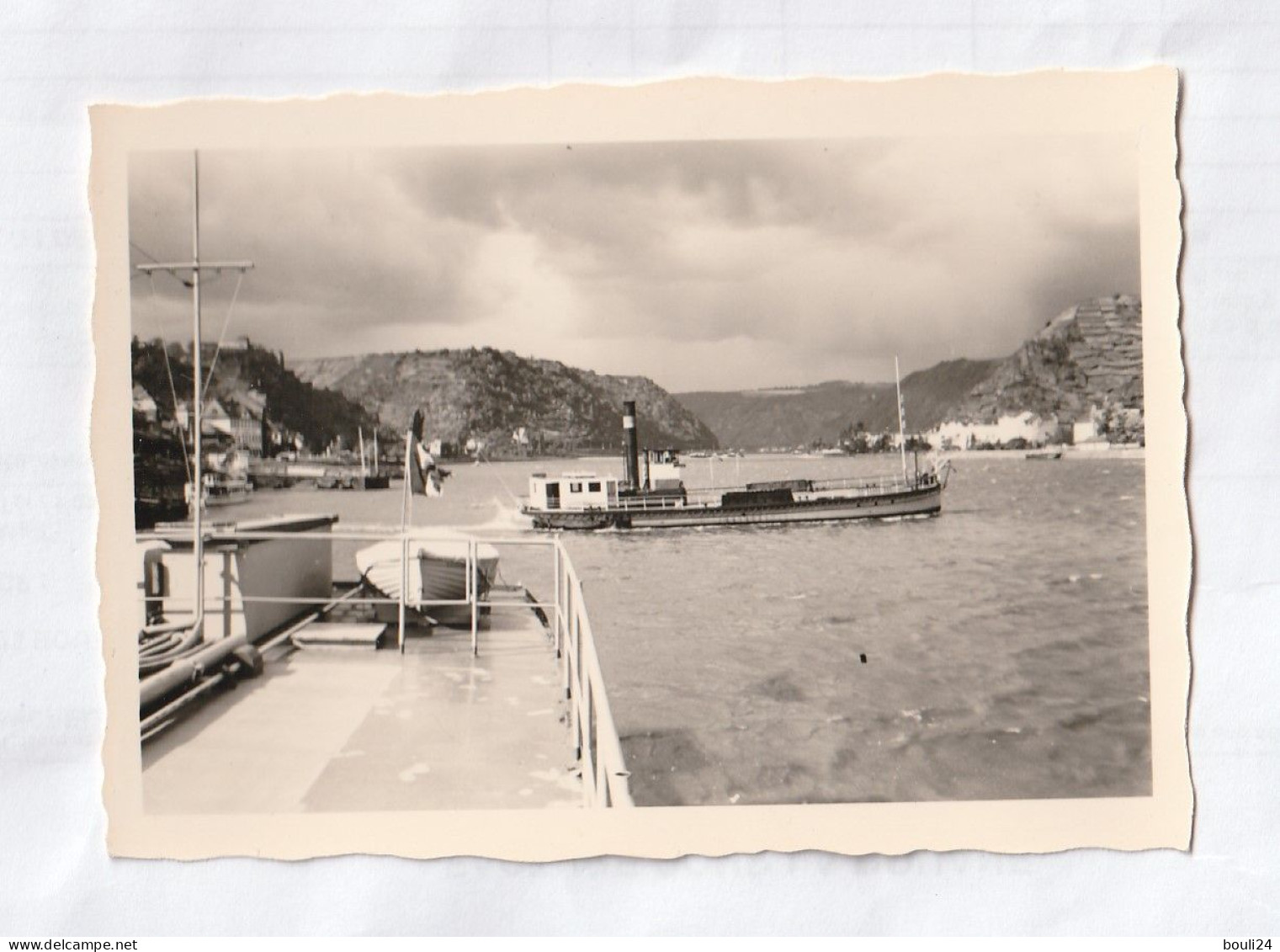 PHOTO 9 X 7  LE BATEAU DE Dechargement     NAVIGUANT SUR LE RHIN - Otros & Sin Clasificación