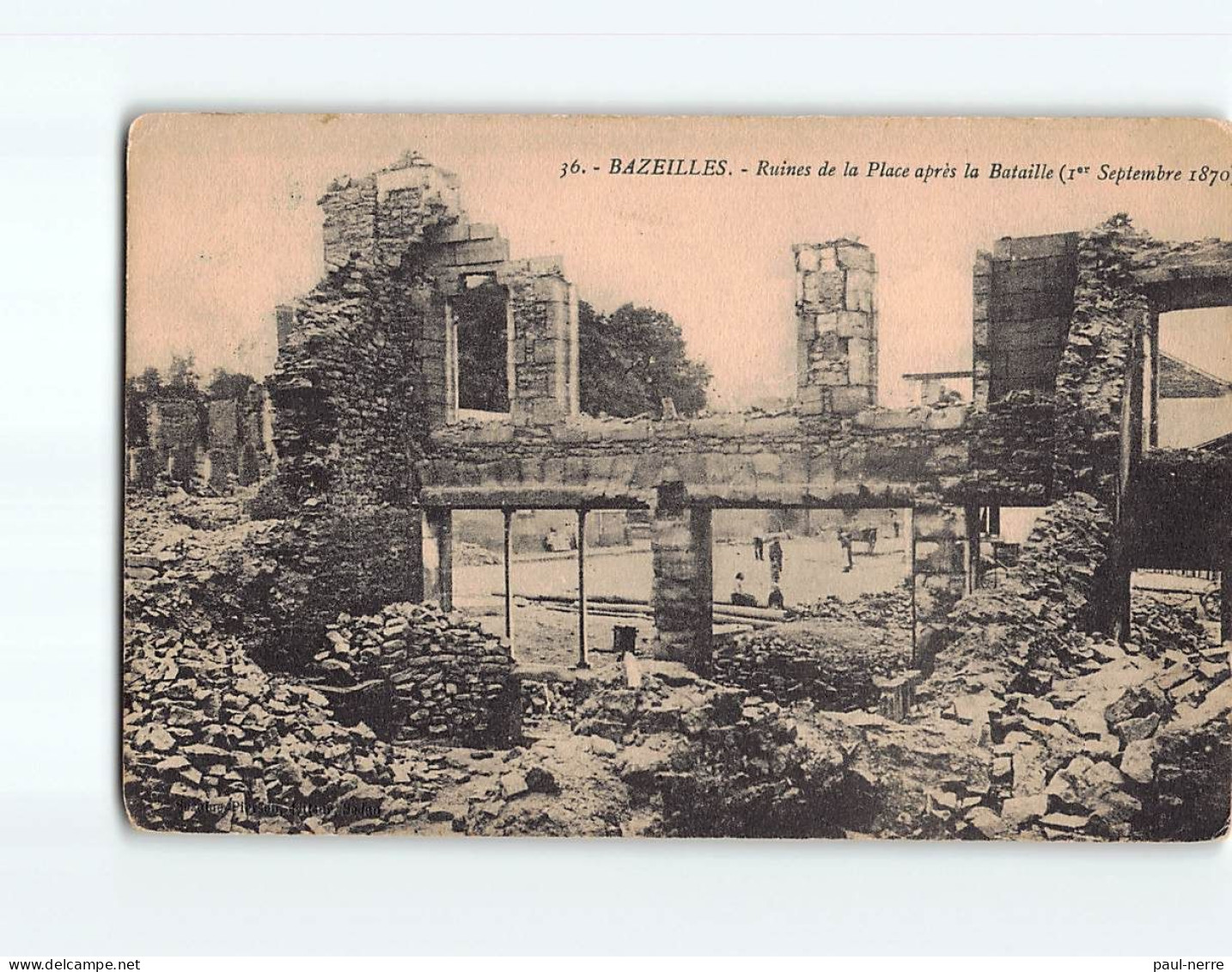 BAZEILLES : Ruines De La Place Après La Bataille - état - Other & Unclassified