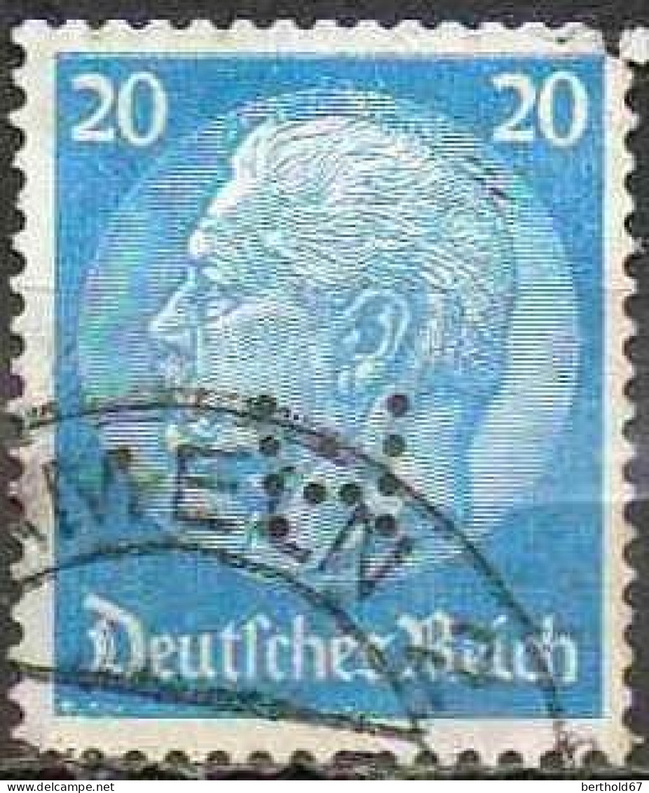 Allemagne Poste Obl Yv:492 Mi:521 Paul Von Hindenburg (Beau Cachet Rond) Perforation - Oblitérés