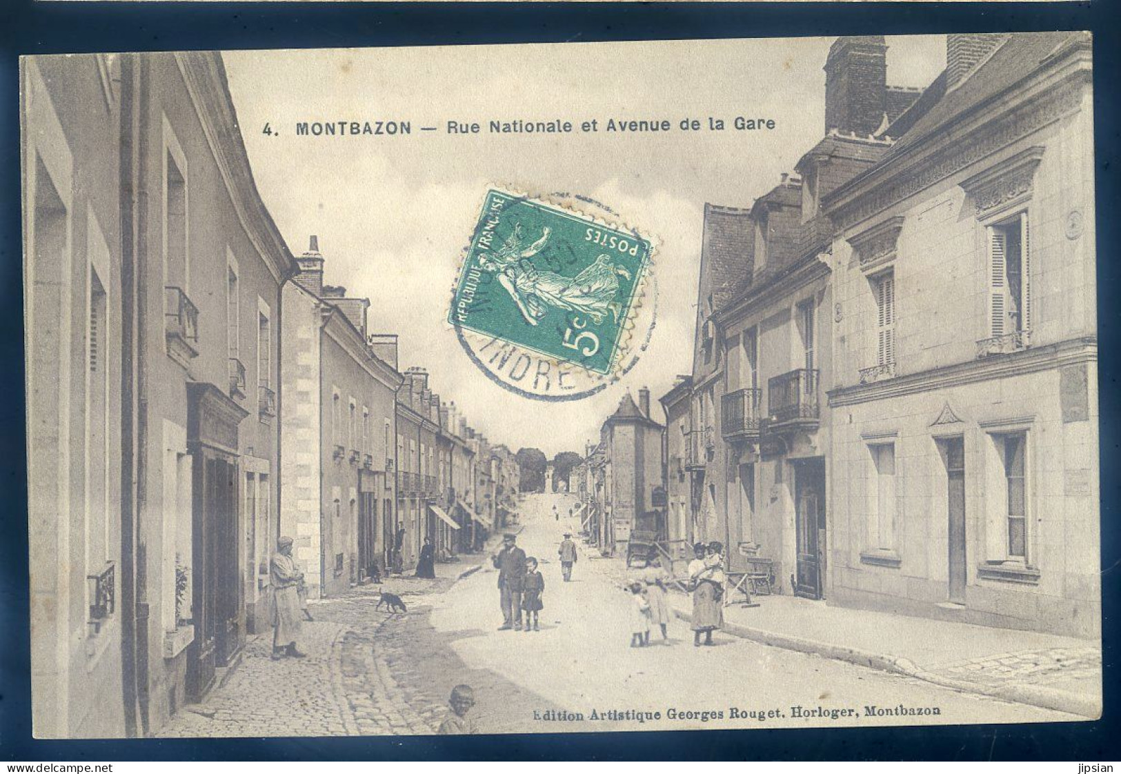 Cpa Du 37 Montbazon - Rue Nationale Et Avenue De La Gare  STEP100 - Montbazon