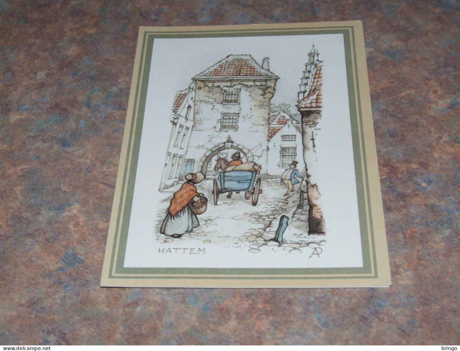 75752-         9,5 X 13,5 CM. - DOUBLE CARD, ILLUSTRATION  ANTON PIECK / HATTEM - Pieck, Anton