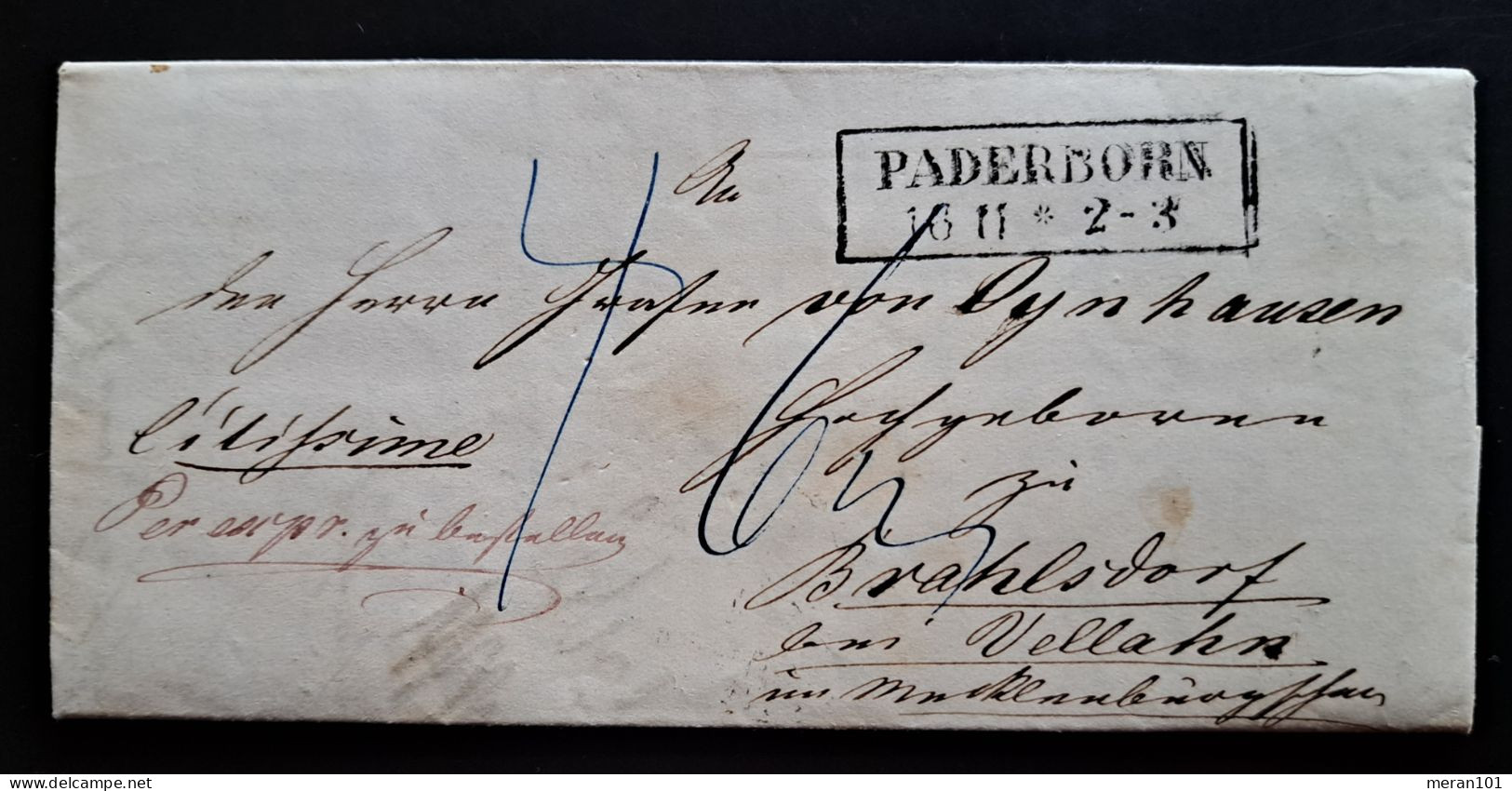 Vorphilatelie 1851, Brief Mit Inhalt PADERBORN, Feuser 2683-10 - Prephilately