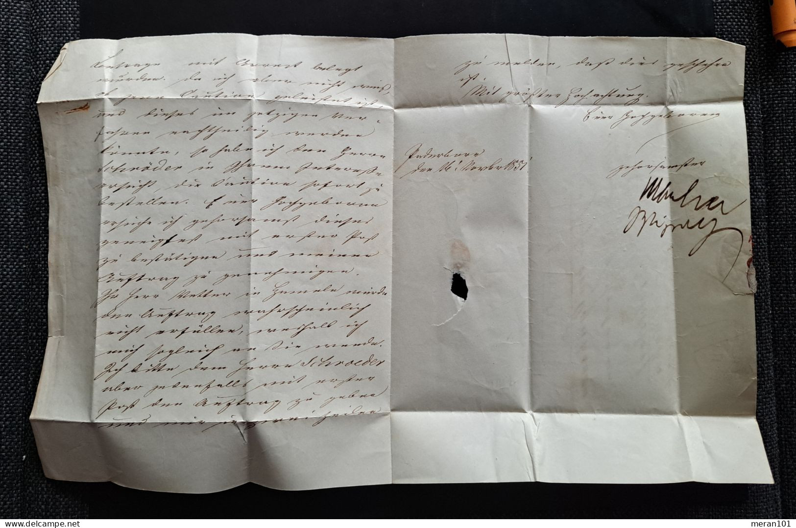 Vorphilatelie 1851, Brief Mit Inhalt PADERBORN, Feuser 2683-10 - Préphilatélie