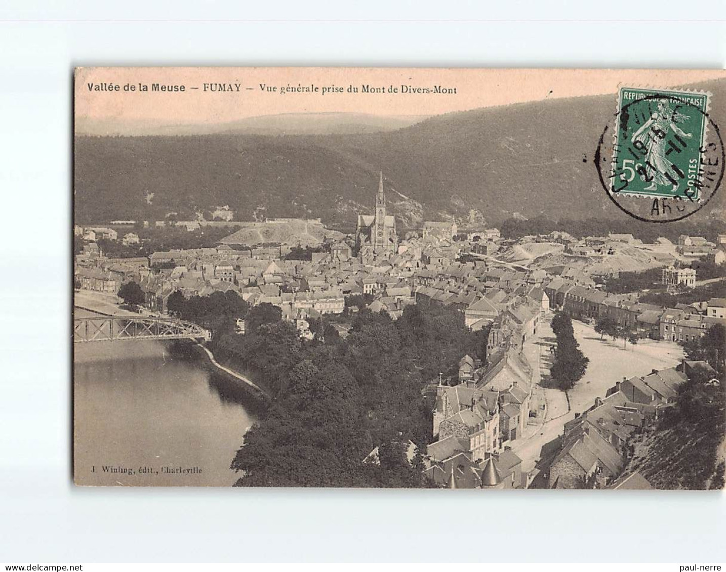 FUMAY : Vue Générale Prise Du Mont-de Divers-Mont - état - Fumay