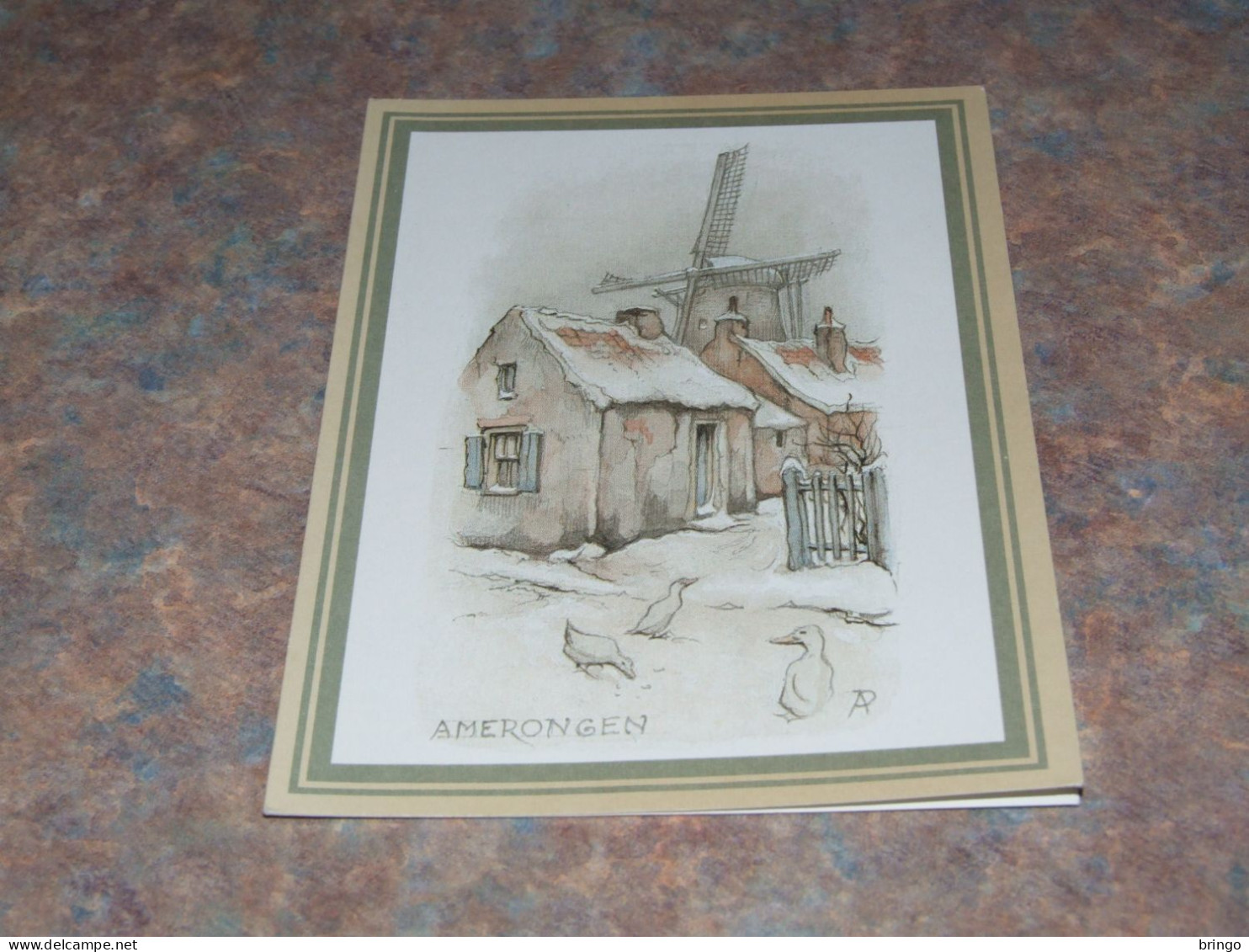 75756-         9,5 X 13,5 CM. - DOUBLE CARD, ILLUSTRATION  ANTON PIECK / AMERONGEN - Pieck, Anton