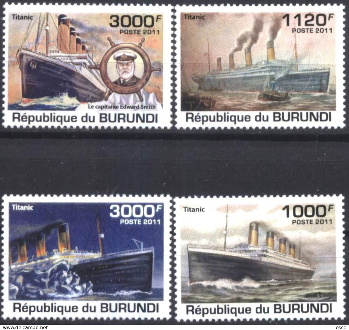 Mint Stamps Ships Titanic 2011 From Burundi - Schiffe
