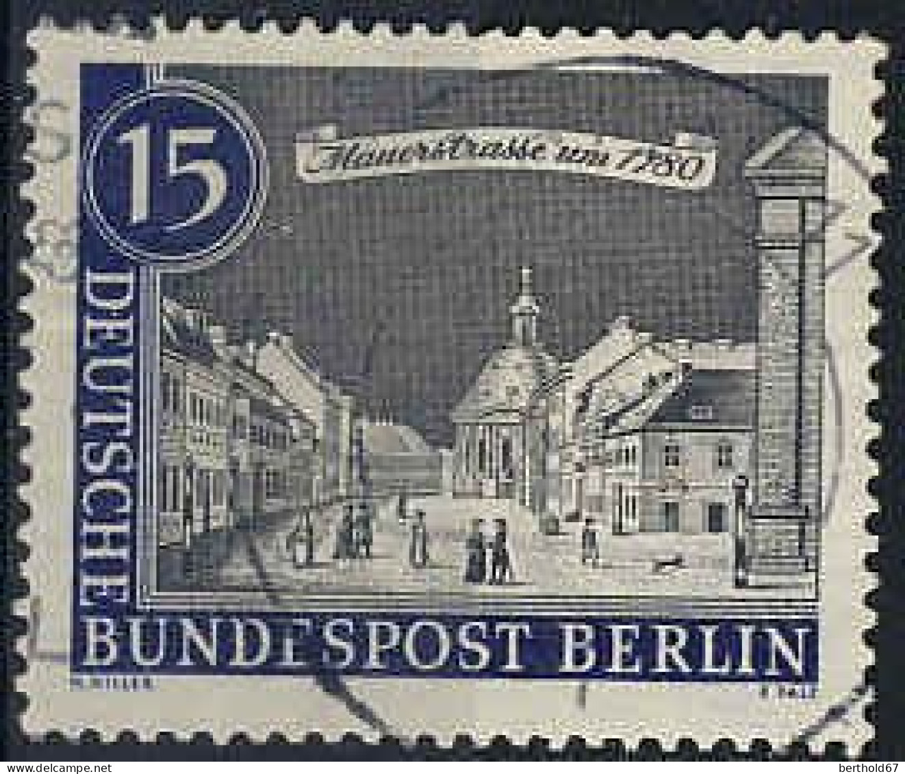 Berlin Poste Obl Yv:198 Mi:220 Mauerstrasse Um 1780 (beau Cachet Rond) - Gebraucht
