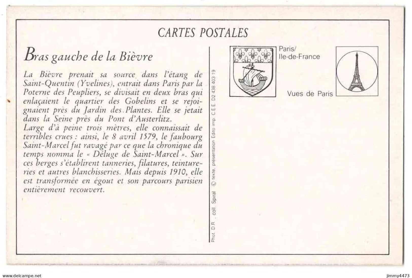 CPA (Repro) - PARIS - Bras Gauche De La Bièvre à L'Ile Des Singes - Texte Au Dos - Sonstige & Ohne Zuordnung