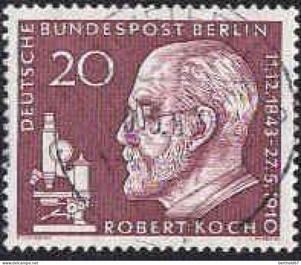 Berlin Poste Obl Yv:170 Mi:191 Robert Koch Bacteriologue Prix Nobel (TB Cachet Rond) - Usados