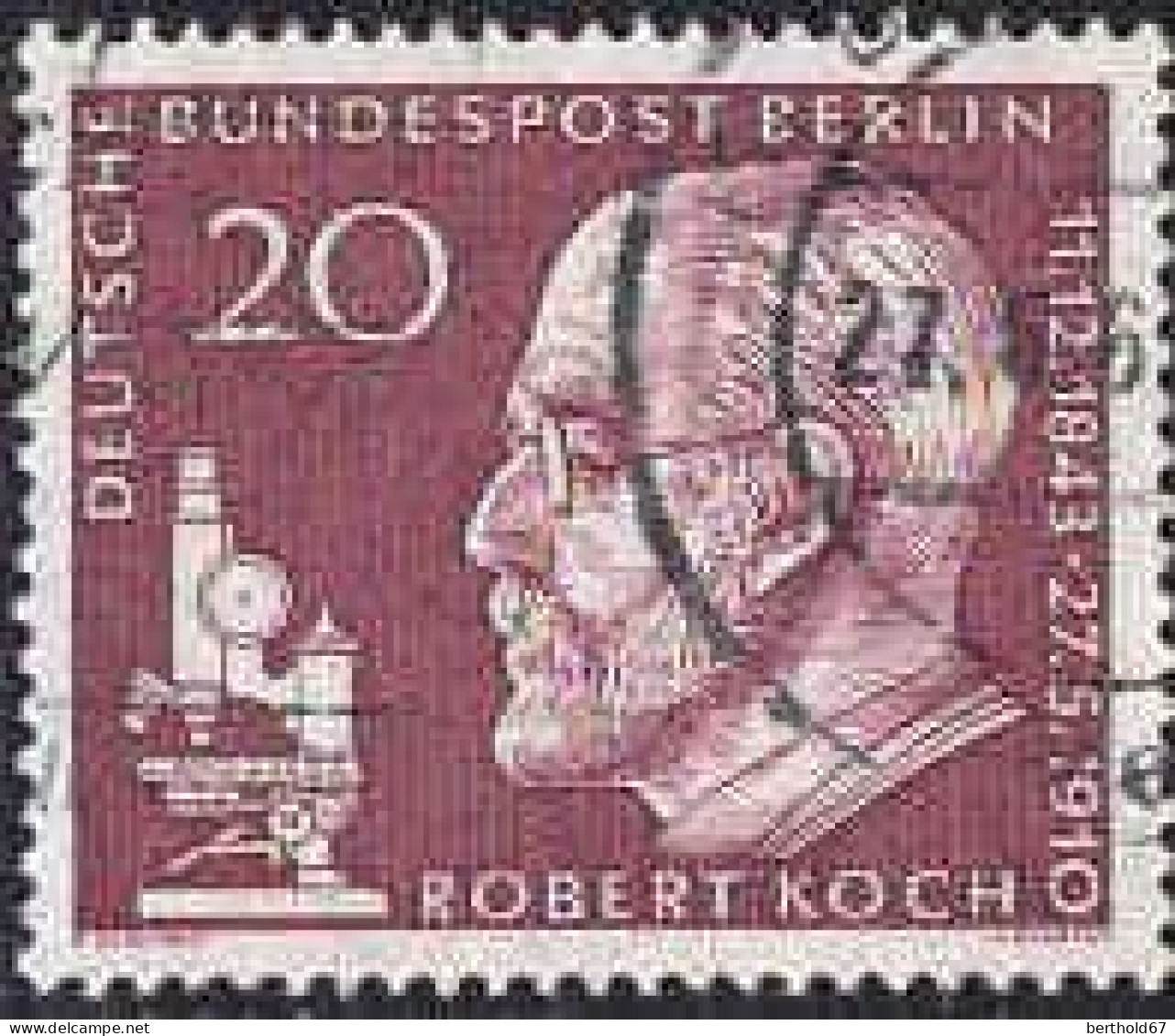 Berlin Poste Obl Yv:170 Mi:191 Robert Koch Bacteriologue Prix Nobel (Beau Cachet Rond) - Oblitérés